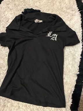 Black LA Logo Women’s Polo Top